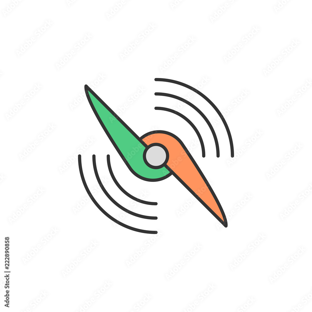Poster fan drone blade colored icon. element of virtual reality icon for mobile concept and web apps. color