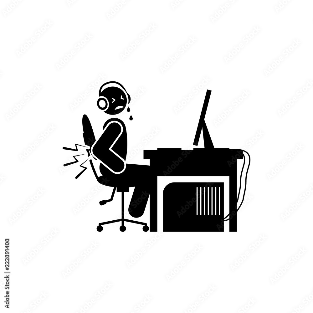 Poster man backache icon. element of gamer icon for mobile concept and web apps. glyph man backache icon ca