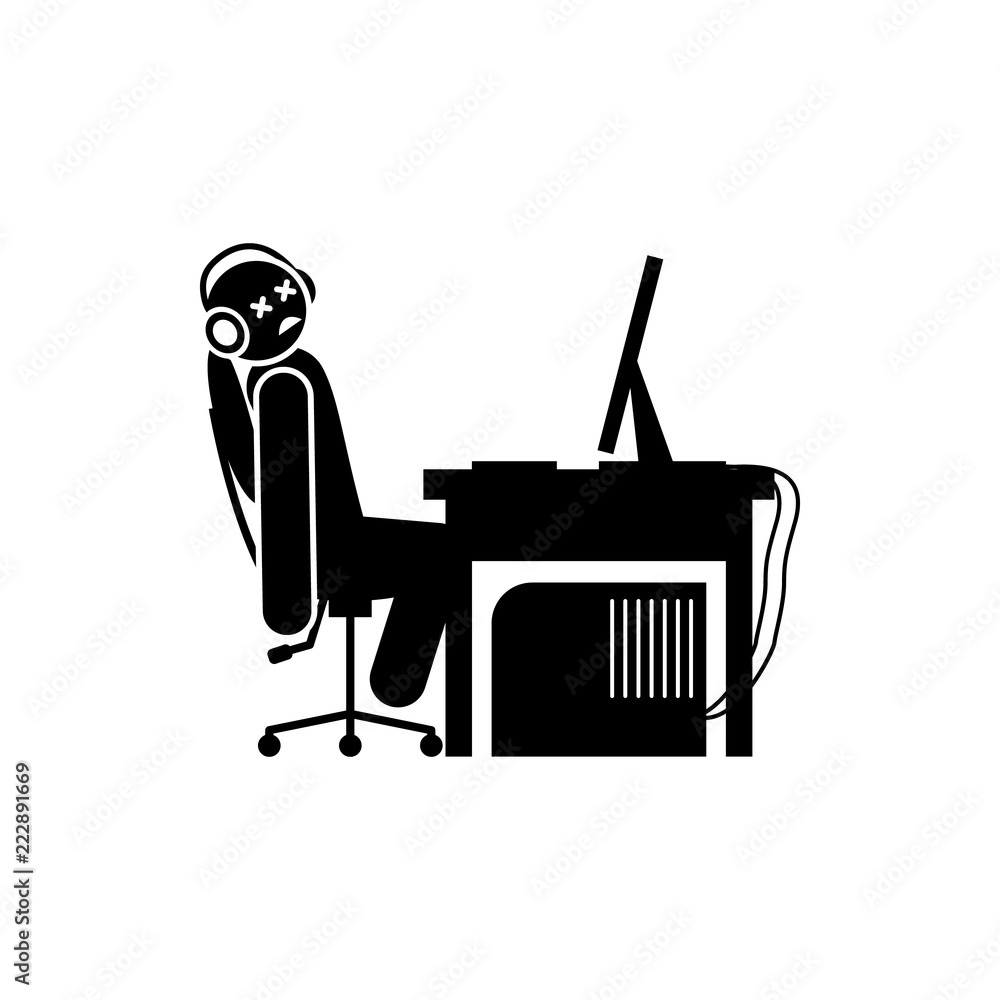 Poster man game over icon. element of gamer icon for mobile concept and web apps. glyph man game over icon 