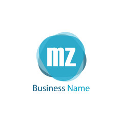 Initial Letter MZ Logo Template Design