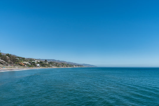 Malibu coastline on a beautiful sunny summer day, California