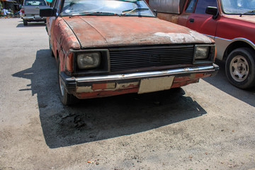 Old car in country Thailand , Chiang Mai