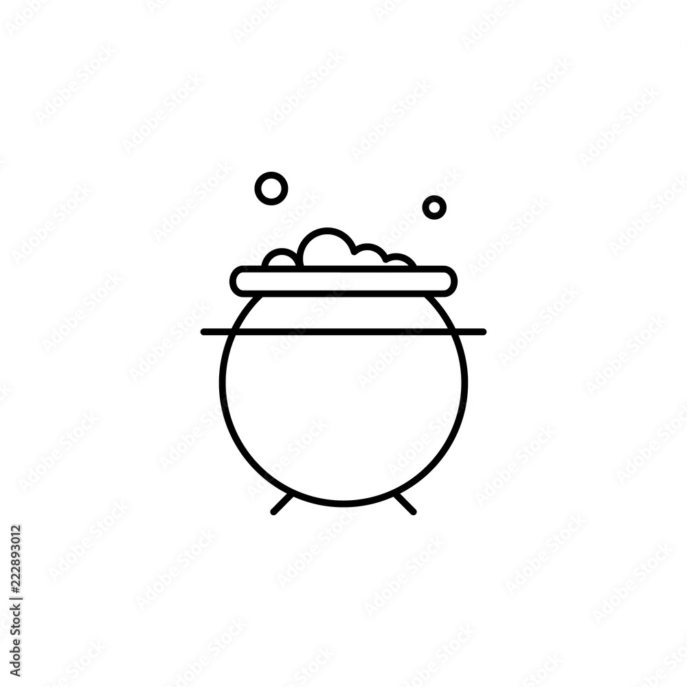 Poster halloween cauldron icon. element of halloween holiday icon for mobile concept and web apps. thin lin