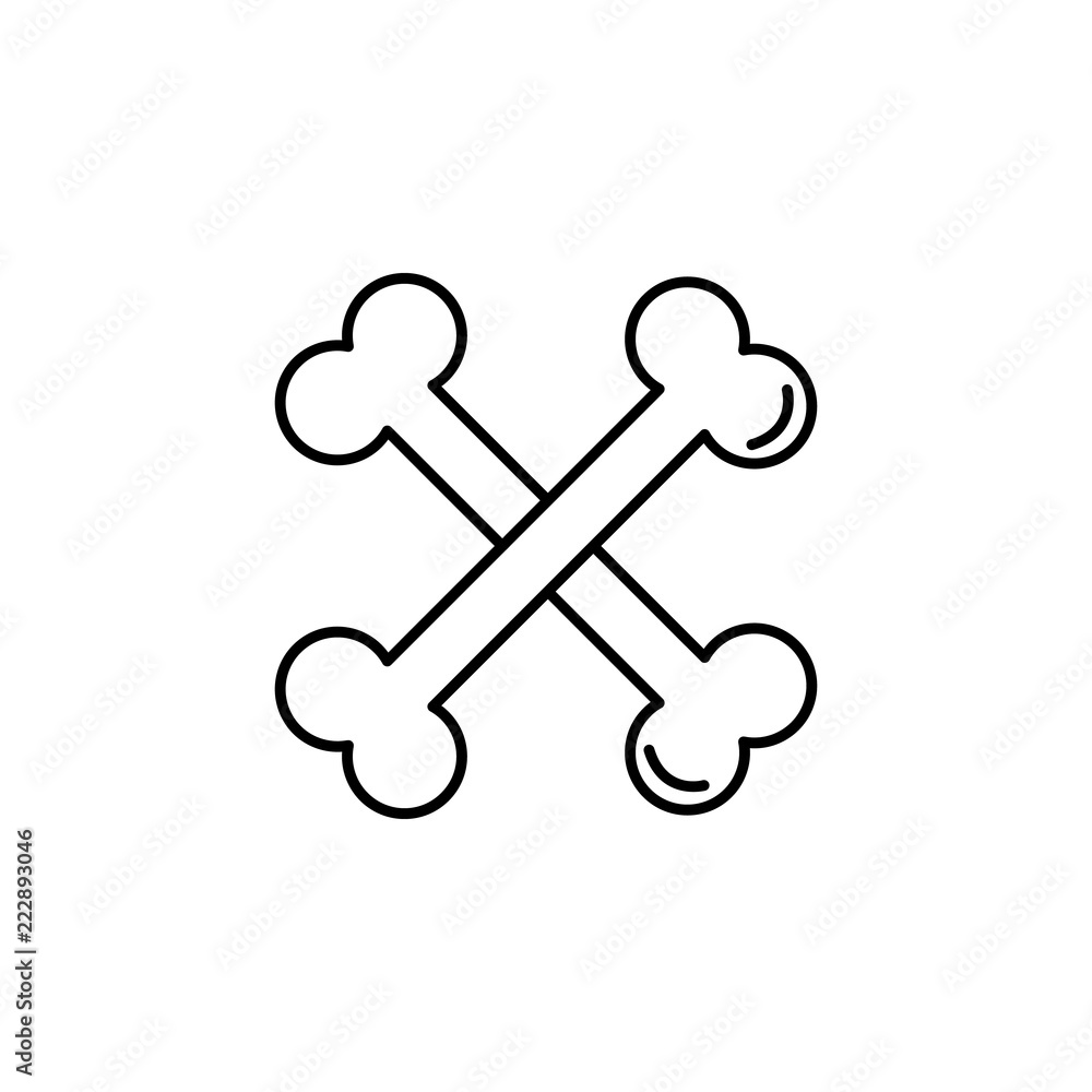 Poster halloween bones icon. element of halloween holiday icon for mobile concept and web apps. thin line h
