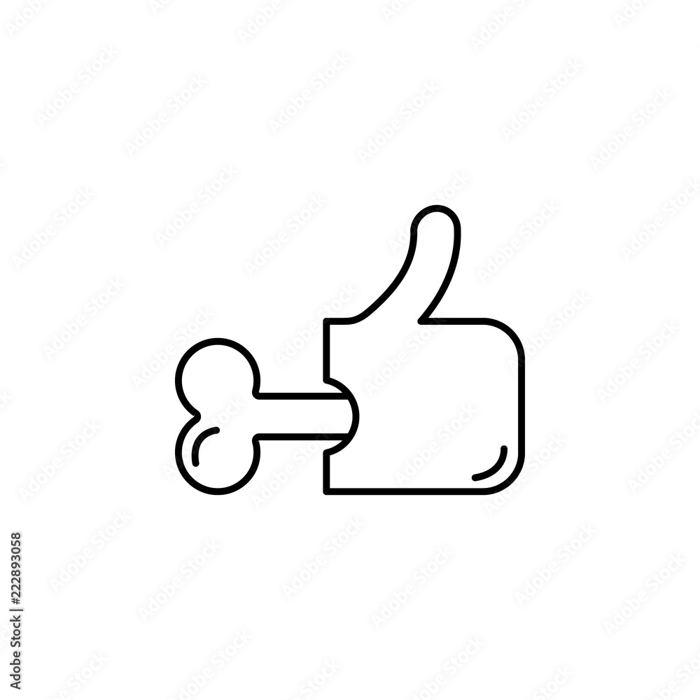 Poster halloween bone like icon. element of halloween holiday icon for mobile concept and web apps. thin li