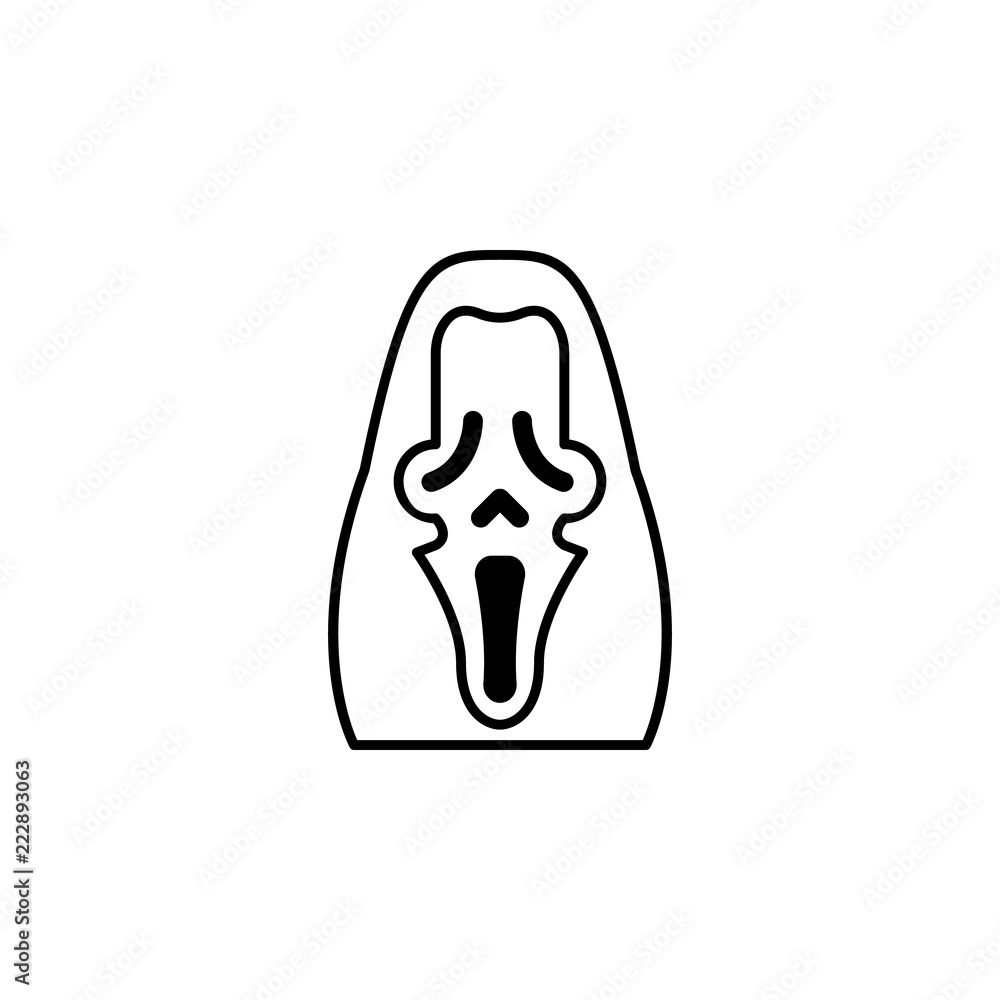 Poster fearful mask for halloween icon. element of halloween holiday icon for mobile concept and web apps. 