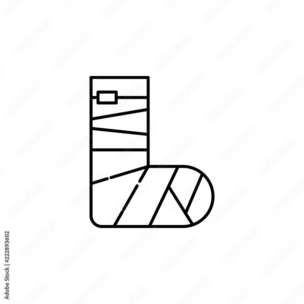 Poster broken leg icon. element of medicine physiotherapy of legs icon for mobile concept and web apps. thi