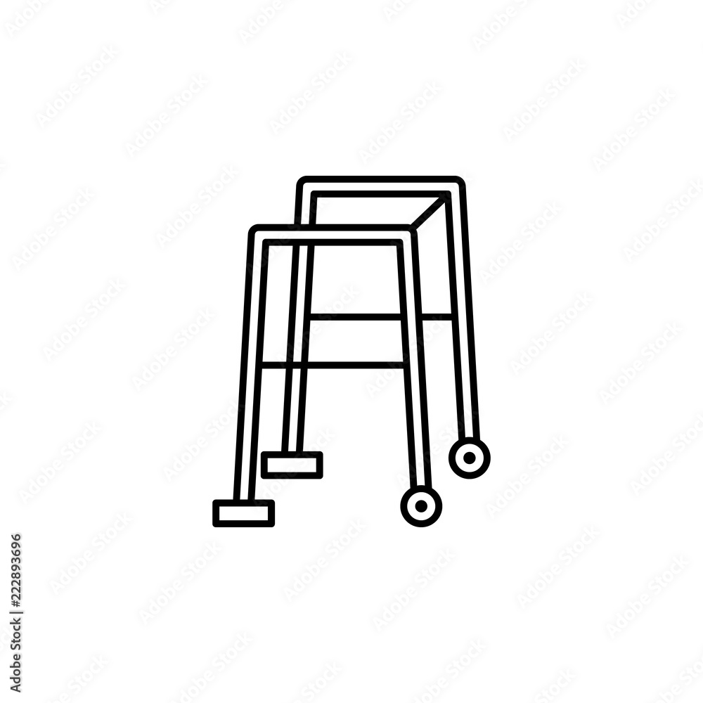 Poster walker icon. element of medicine physiotherapy of legs icon for mobile concept and web apps. thin li