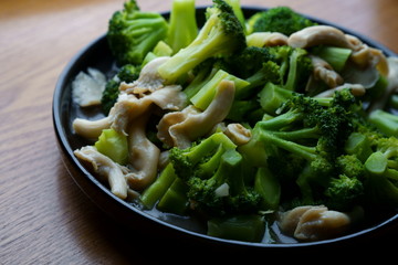 Broccoli fried mushrooms