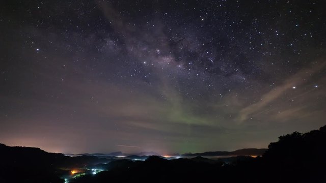 Time lapse of milky way galaxy