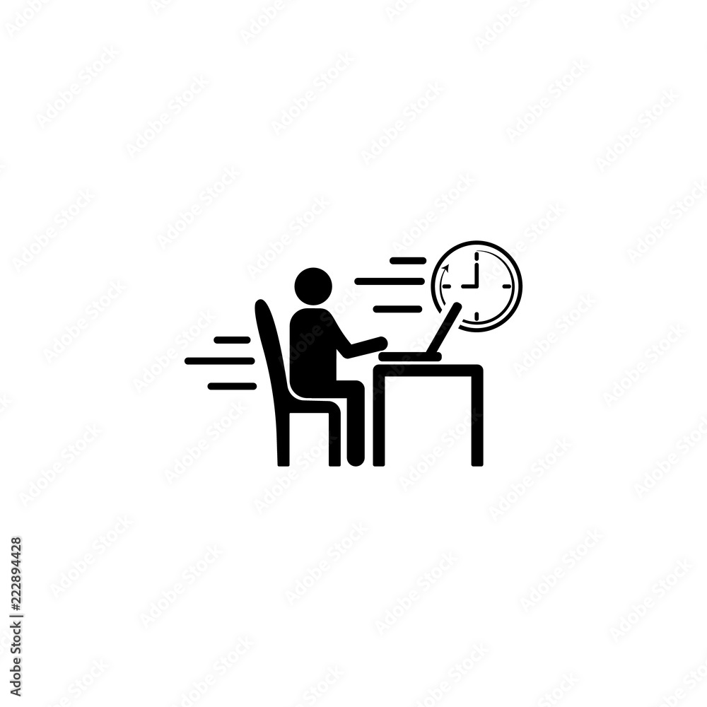 Poster working process speed icon. element of speed icon for mobile concept and web apps. detailed working 