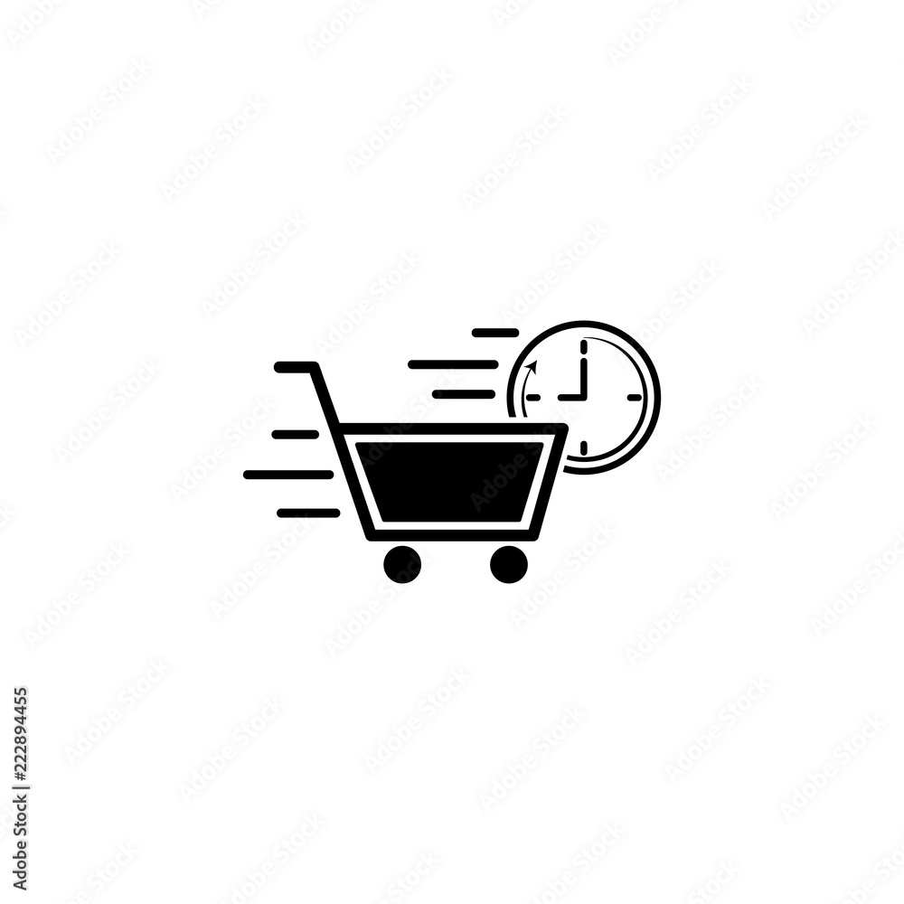 Poster shopping speed icon. element of speed icon for mobile concept and web apps. detailed shopping speed 
