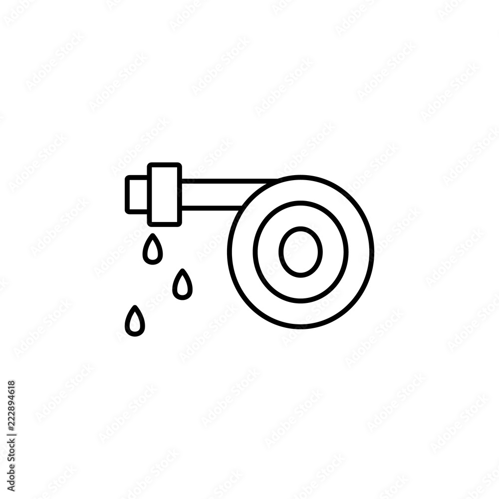 Poster fire hose icon. element of drip watering icon for mobile concept and web apps. thin line fire hose i