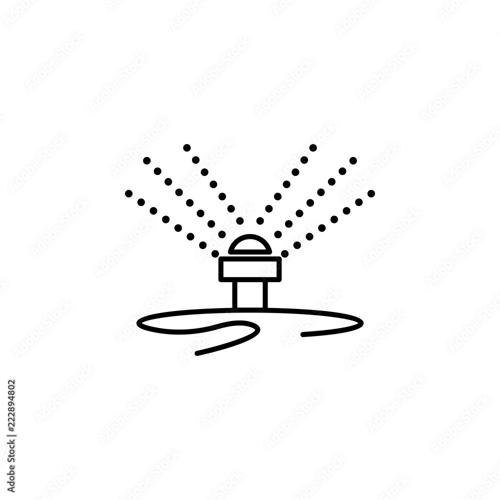 Poster lawn watering system icon. element of drip watering icon for mobile concept and web apps. thin line 