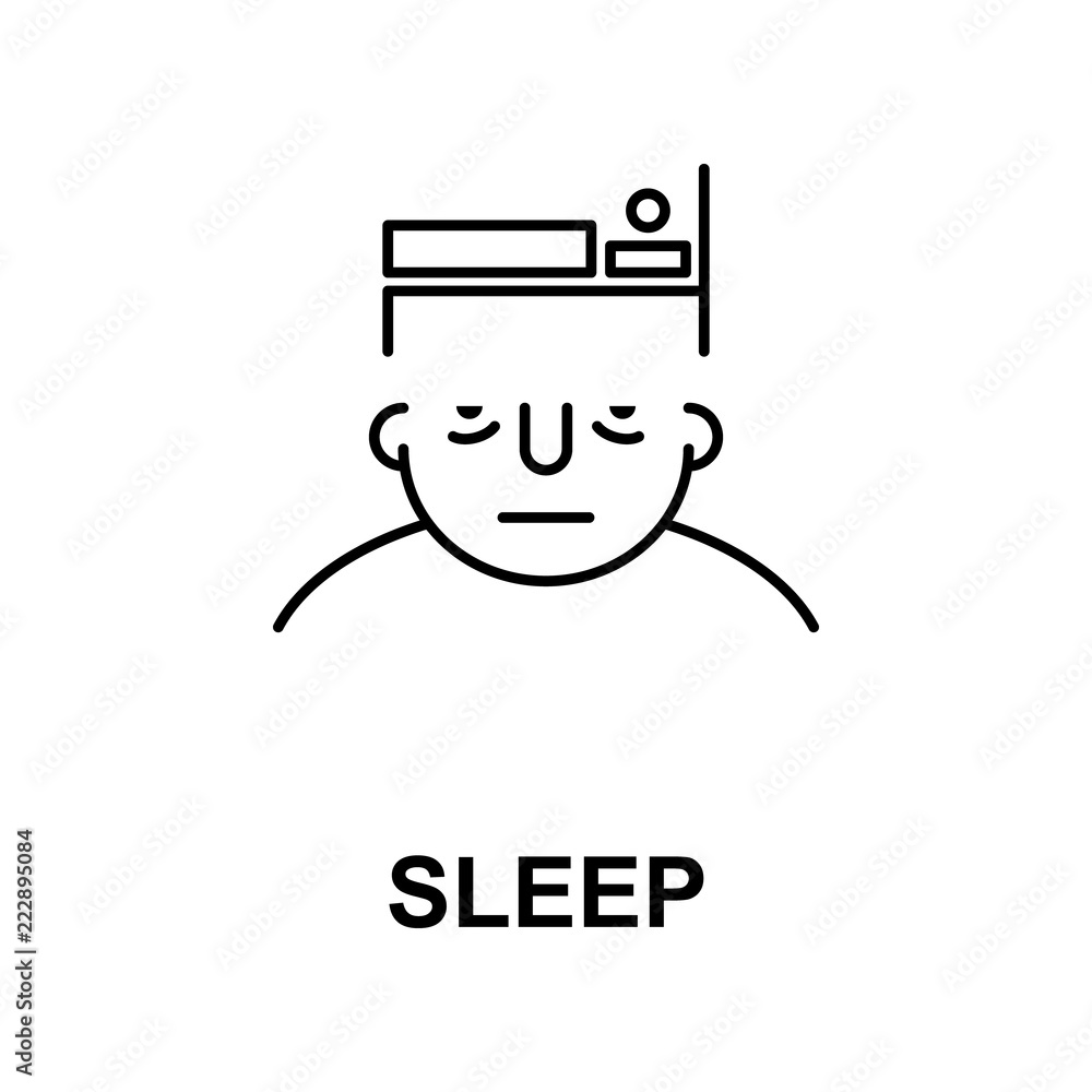 Poster sleep on mind icon. element of human mind icon for mobile concept and web apps. thin line sleep on m