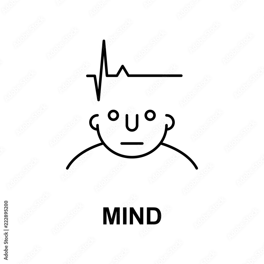Aufkleber mind on head icon. element of human mind icon for mobile concept and web apps. thin line mind on hea