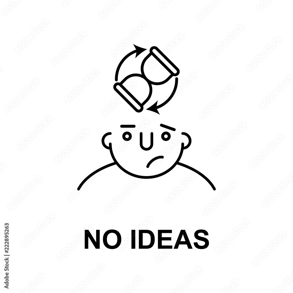 Poster no ideas on mind icon. element of human mind icon for mobile concept and web apps. thin line no idea