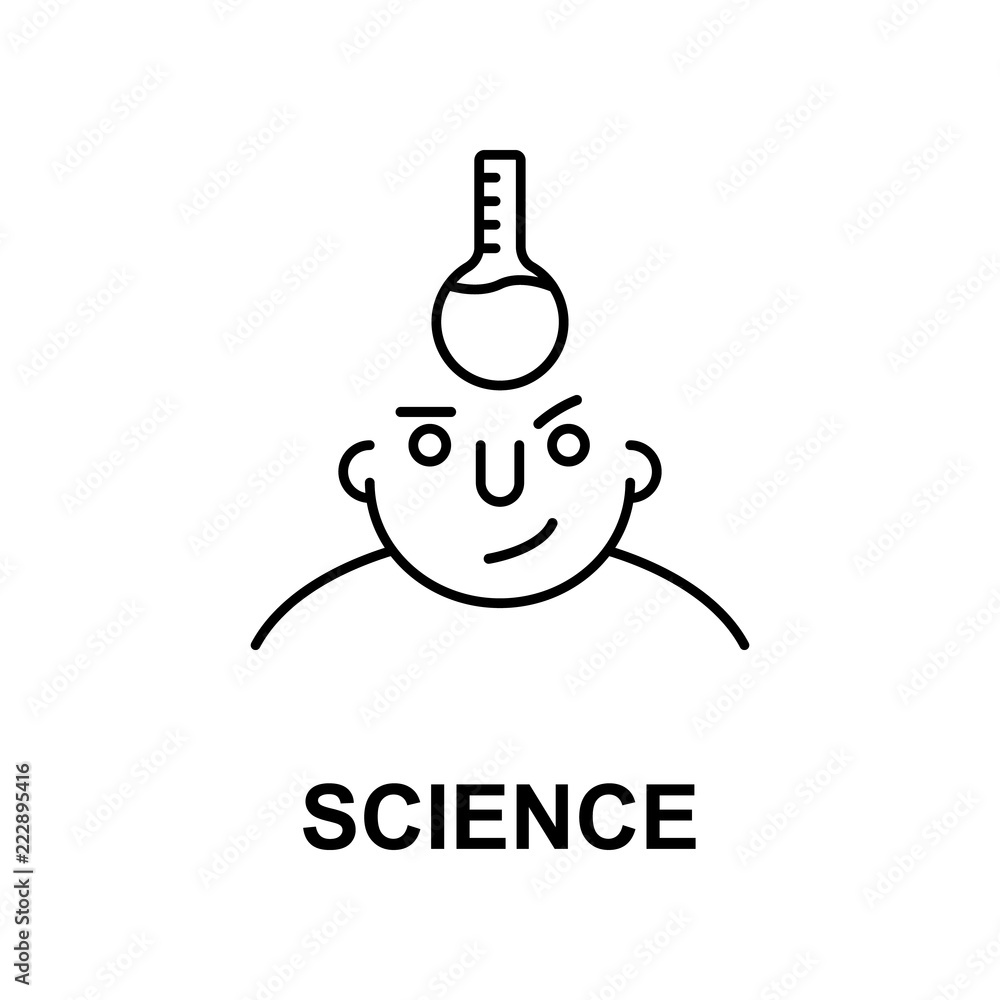 Aufkleber science on mind icon. element of human mind icon for mobile concept and web apps. thin line science 