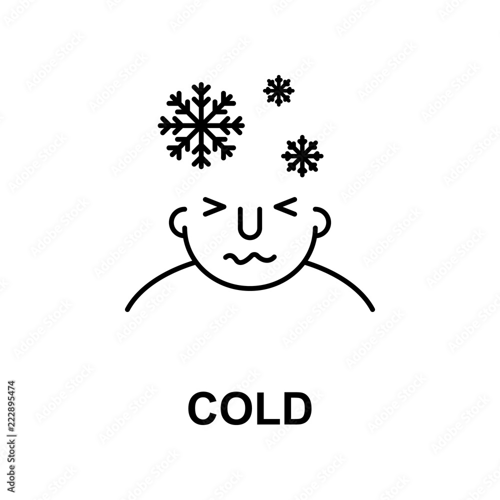 Poster cold on mind icon. element of human mind icon for mobile concept and web apps. thin line cold on min