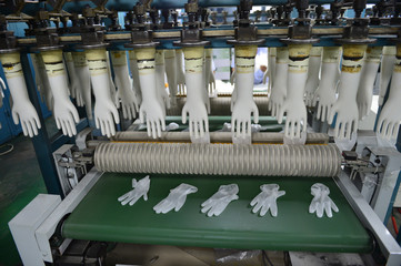 Rubber gloves production line