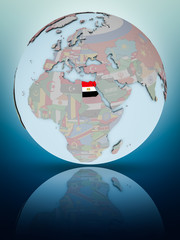 Egypt on political globe