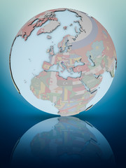 Obraz premium Slovenia on political globe