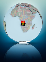 Angola on political globe