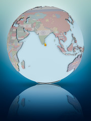Obraz premium Sri Lanka on political globe