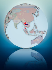 Obraz premium Thailand on political globe
