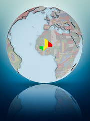 Obraz premium Mali on political globe