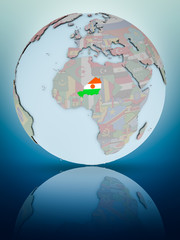 Obraz premium Niger on political globe