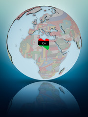 Libya on political globe