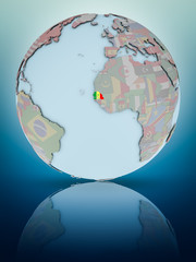 Senegal on political globe