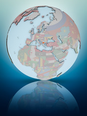Obraz premium Macedonia on political globe