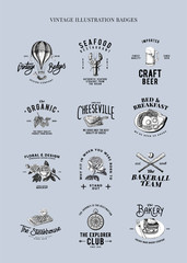 Set of food logo design vectors