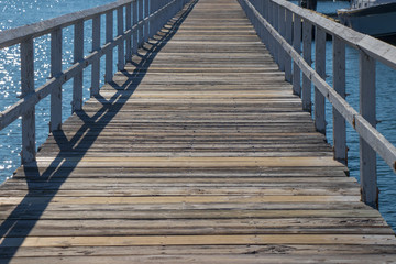 Fototapeta premium wooden pier, pattern, symmetric, symmetry