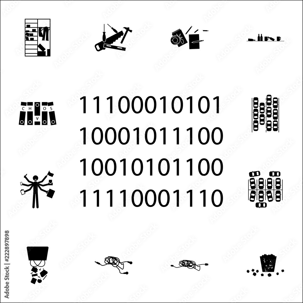 Poster a mess of numbers icon. chaos icons universal set for web and mobile