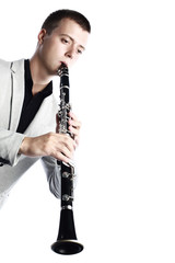 Fototapeta premium Clarinet player classical musician playing