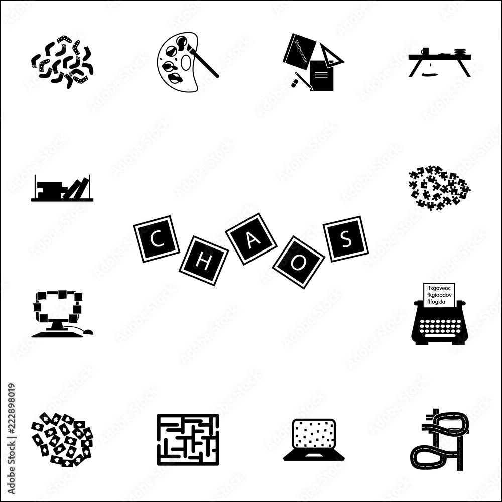 Aufkleber chaos in words icon. chaos icons universal set for web and mobile