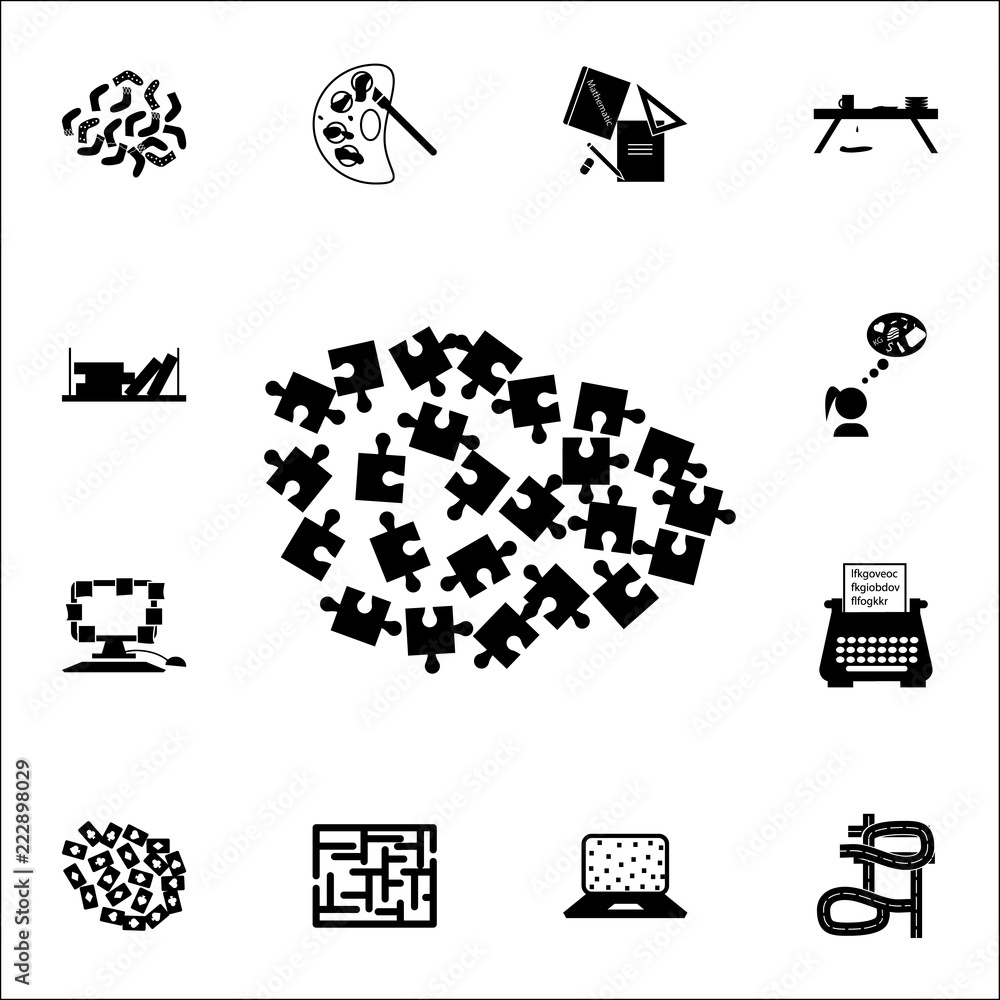 Aufkleber puzzle icon. chaos icons universal set for web and mobile
