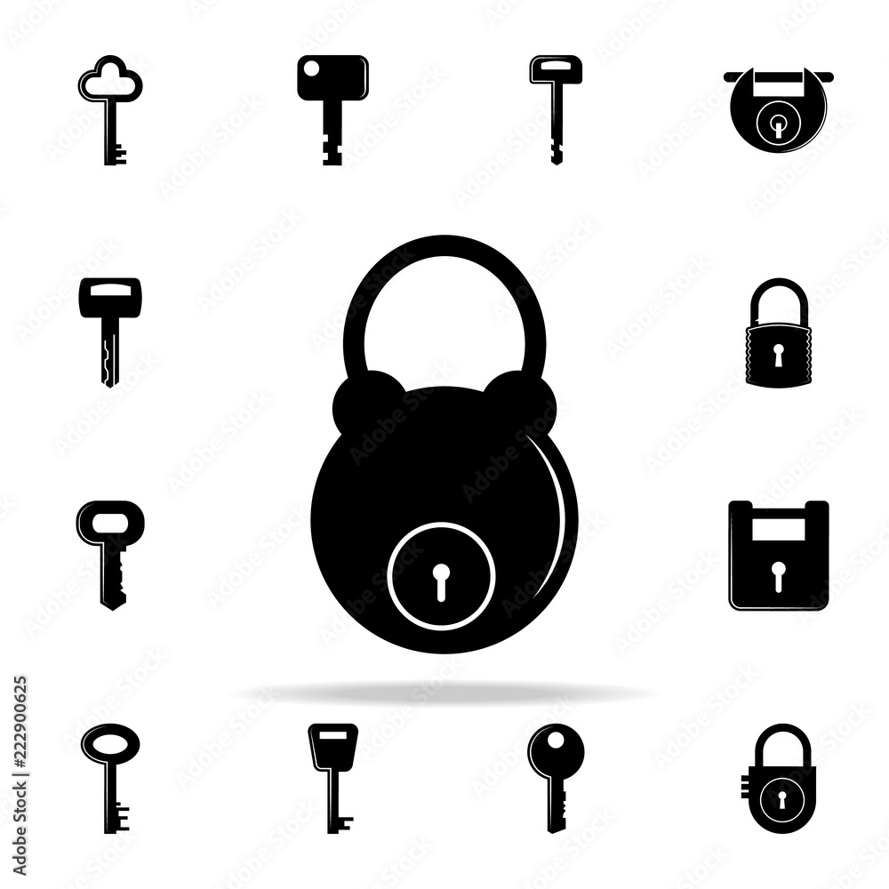 Poster lock icon. lock and keys icons universal set for web and mobile