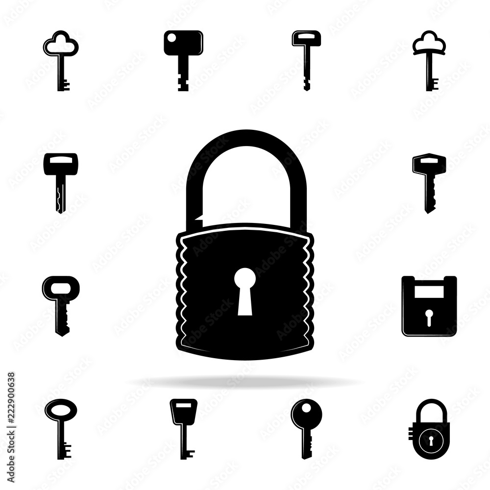 Poster lock icon. lock and keys icons universal set for web and mobile