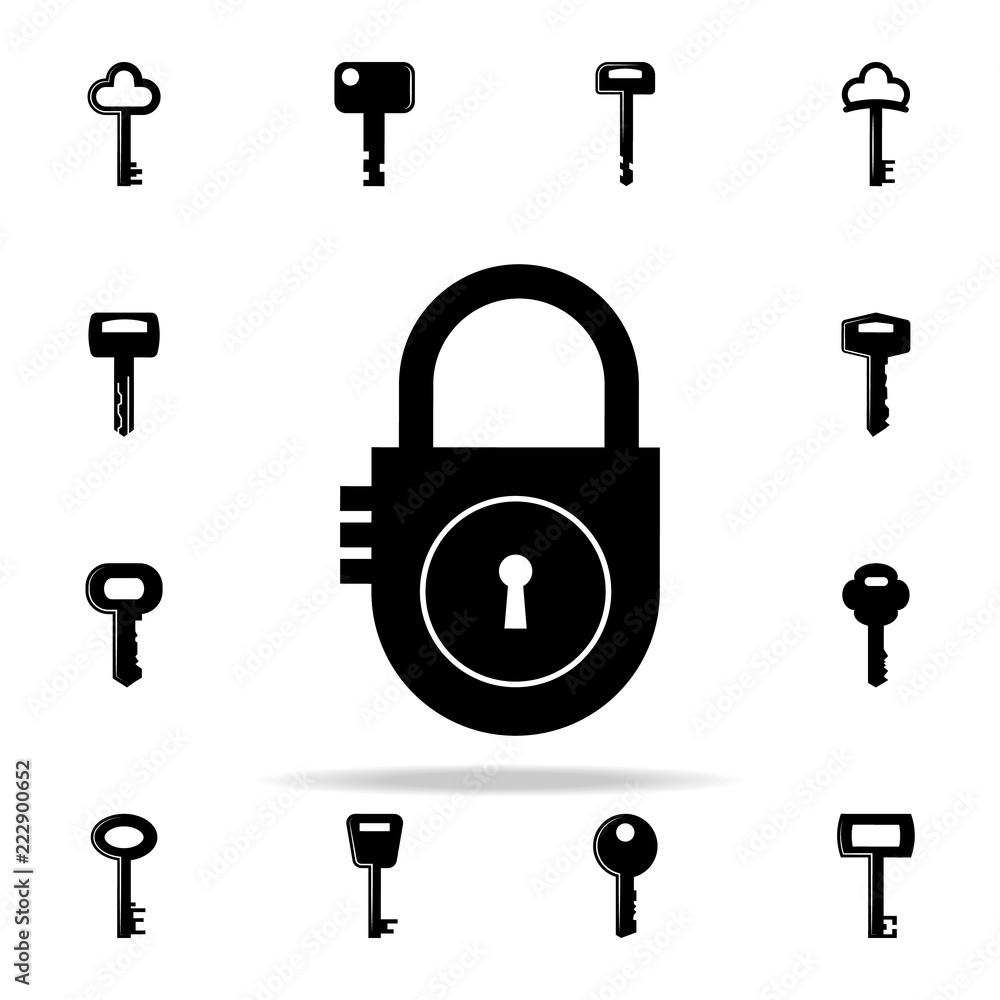 Poster lock icon. lock and keys icons universal set for web and mobile