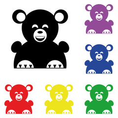 Elements of bear in multi colored icons. Premium quality graphic design icon. Simple icon for websites, web design, mobile app, info graphics