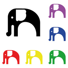 Elements of elephant in multi colored icons. Premium quality graphic design icon. Simple icon for websites, web design, mobile app, info graphics