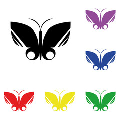 Fototapeta na wymiar Elements of butterfly in multi colored icons. Premium quality graphic design icon. Simple icon for websites, web design, mobile app, info graphics