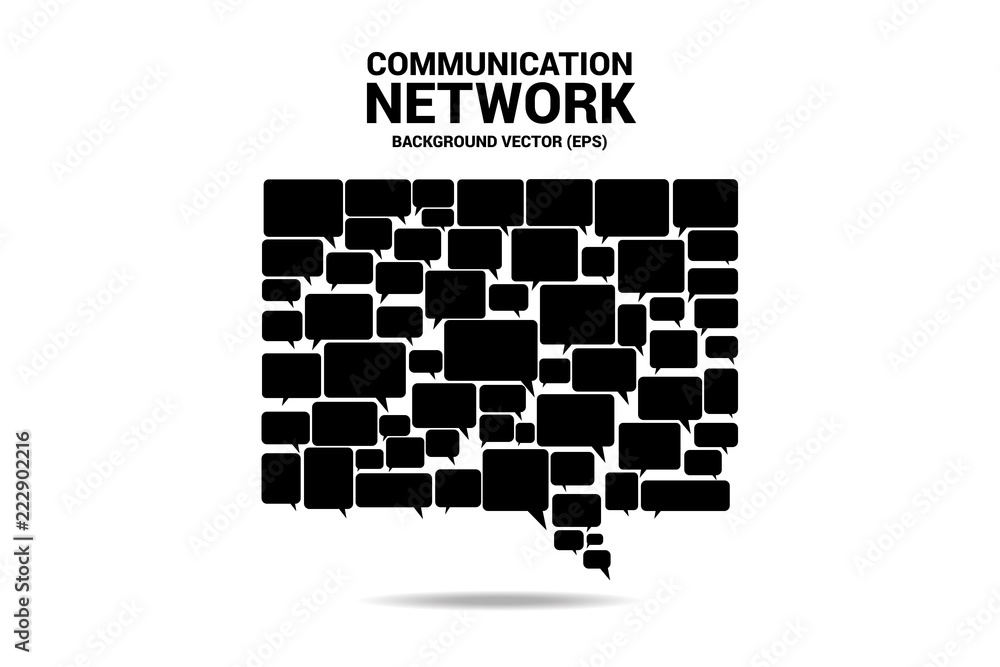 Poster group of speech bubble icon shape to big bubble . concept of communication network. 