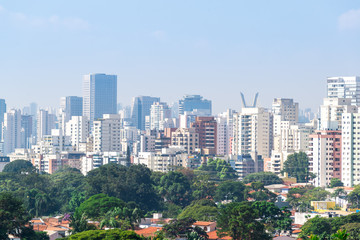 Obraz premium Widok na największe miasto Sao Paulo w Brazylii