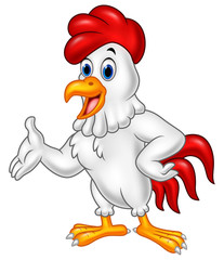 Cartoon rooster posing