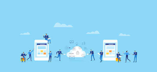 business cloud computing  and digital technology for business  online connect on cloud  concept  
